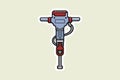 Electric Jackhammer Tool Sticker vector illustration. Professional worker tool equipment icon concept.