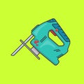 Electric jigsaw flat style icon. Vector illustration.