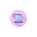 Electric kettle flat vector icon
