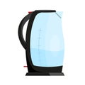 Electric kettle glass boiling water black flat