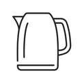 Electric kettle line icon monochrome vector illustration household appliance for warming hot water