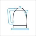 electric kettle line icon, outline symbol, vector illustration, concept sign Royalty Free Stock Photo