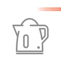 Electric kettle line vector icon