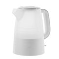 Electric kettle plastic turned to the left on a white isolated background Royalty Free Stock Photo