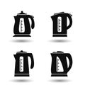 Electric kettle. Set of vector teapot icons.