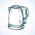 Electric kettle. Vector drawing