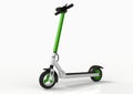 Electric kick scooter, ecologic urban vehicle, light background