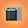 Electric kitchen stove icon home appliances concept flat