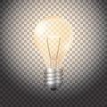 Electric lamps, tungsten, Edison, on a transparent background, Vector illustration