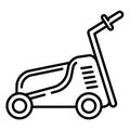 Electric lawnmower icon, outline style