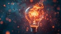 Electric Light Bulb with Explosive Creative Energy and Brainstorming Elements, Perfect for Innovation and Design Royalty Free Stock Photo