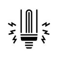 electric light bulb glyph icon vector illustration Royalty Free Stock Photo