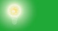 Electric light bulb on a green background. Idea sign, solution, thinking concept. Copy space Royalty Free Stock Photo