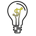 Light Bulb Lamp with US Dollar currency symbol Royalty Free Stock Photo