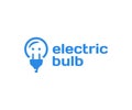 Electric light bulb logo design. Power socket and plug vector design Royalty Free Stock Photo