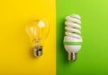 Electric light bulbs. the concept of energy efficiency. Royalty Free Stock Photo