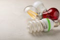 Electric light bulbs. the concept of energy efficiency. Royalty Free Stock Photo