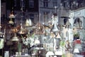 Electric- light store. chandelier interior window Royalty Free Stock Photo