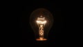 Electric lightbulb increasing in brightness