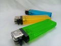 electric lighters with beautiful colors Royalty Free Stock Photo
