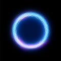 Electric lightning ball energy magic effect burst sphere. Vector power lightning energy magic glow circle