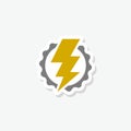 Electric lightning bolt logo sticker isolated on white background Royalty Free Stock Photo