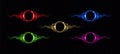 Electric lightning circle with color glow effect