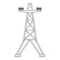 Electric line tower icon, gray monochrome style