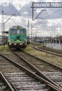 Electric locomotive EU 06 17 put aside awaiting renovation. Polish State Railways