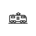 Electric locomotive line icon. train and railway transport symbol. isolated vector image Royalty Free Stock Photo