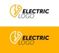 ELECTRIC LOGO. thunder vector logotype. design electric icon. vector elements Royalty Free Stock Photo