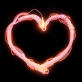 Electric love glowing neon cable heart