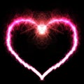 Electric love neon light heart overlay