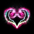 Electric love neon light heart overlay