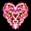 Electric love neon light heart overlay