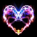 Electric love neon light heart overlay