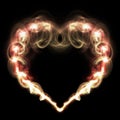 Electric love neon light heart overlay