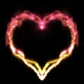 Electric love neon light heart overlay