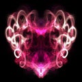 Electric love neon light heart overlay
