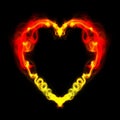 Electric love neon light heart overlay