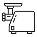 Electric meat grinder black line icon. Kitchen appliance. Household equipment. Sign for web page, mobile app, banner. Royalty Free Stock Photo