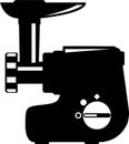 Electric Meat Grinder Icon in flat style. Vector Illustration