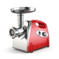 Electric meat grinder on white.