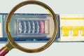 Electric meter display and dials close-up Royalty Free Stock Photo