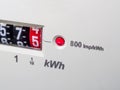 Electric meter with flashing red LED light. Royalty Free Stock Photo