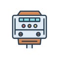 Color illustration icon for Electric Meter, meter and kilowatt