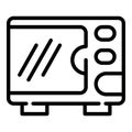 Electric microwave icon, outline style