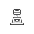 Electric milling tool line icon