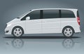 Electric Minivan with Premium Touches, Passenger Van or Minivan Car vector template on white background. MPV, SUV, 5