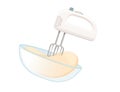 Electric mixer with dough bowl baking kitchenware vector illustration isolated on white background Royalty Free Stock Photo